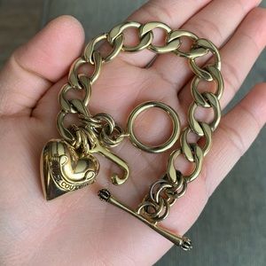 Gold Juicy Couture Chain Bracelet Jewelry 7.5” EUC